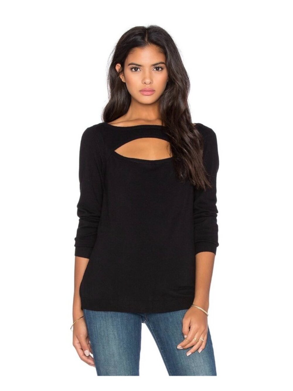 Central Part West Medium Chest Cutout Sweater EUC